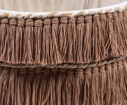 Harmony Fringe Jute and Cotton Basket | Verified Sustainable by Brown Living™