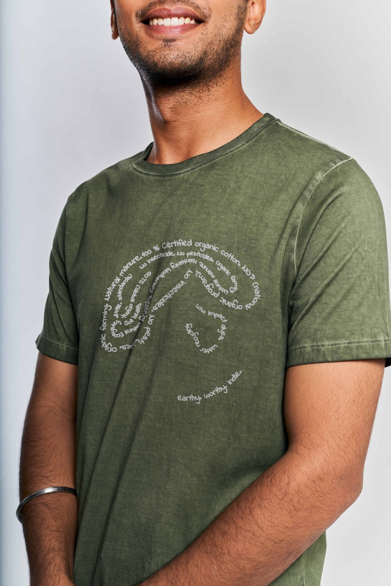 Harvest- 100% Organic Cotton Unisex T-shirt - Green | Verified Sustainable Womens T-Shirt on Brown Living™