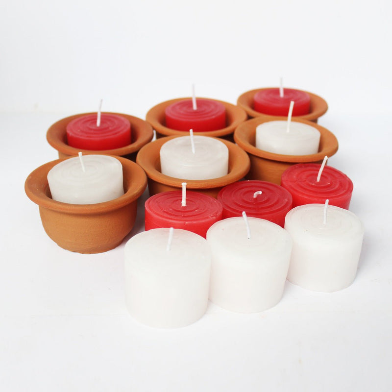 Buy Hat Pot Candle Holder- Set Of 6 with Pillar Soywax Candles | Shop Verified Sustainable Candles & Fragrances on Brown Living™