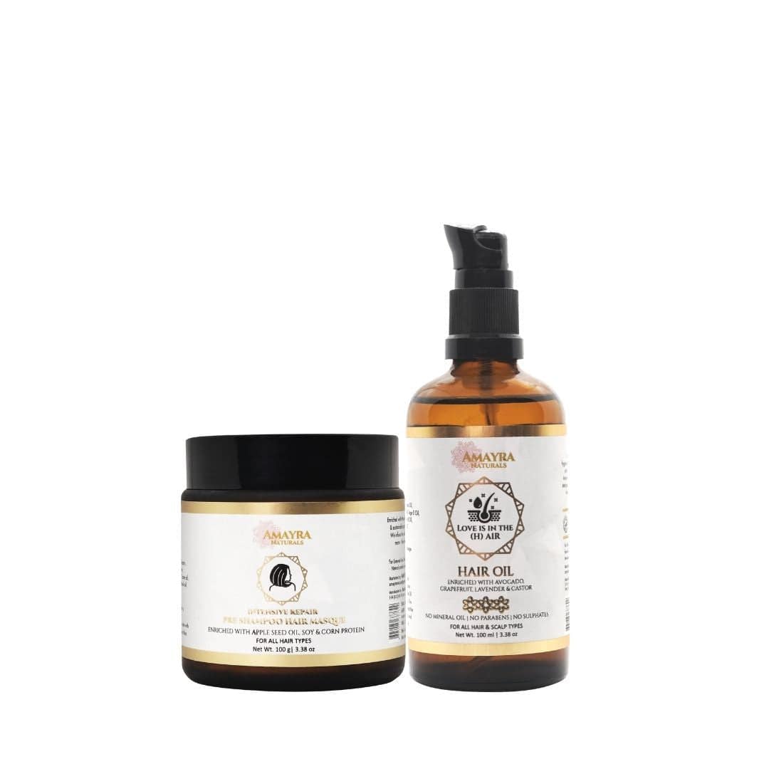 Healthy Happy Hair Combo Hair Oil + Hair Masque | 100ml + 100gm | Verified Sustainable by Brown Living™