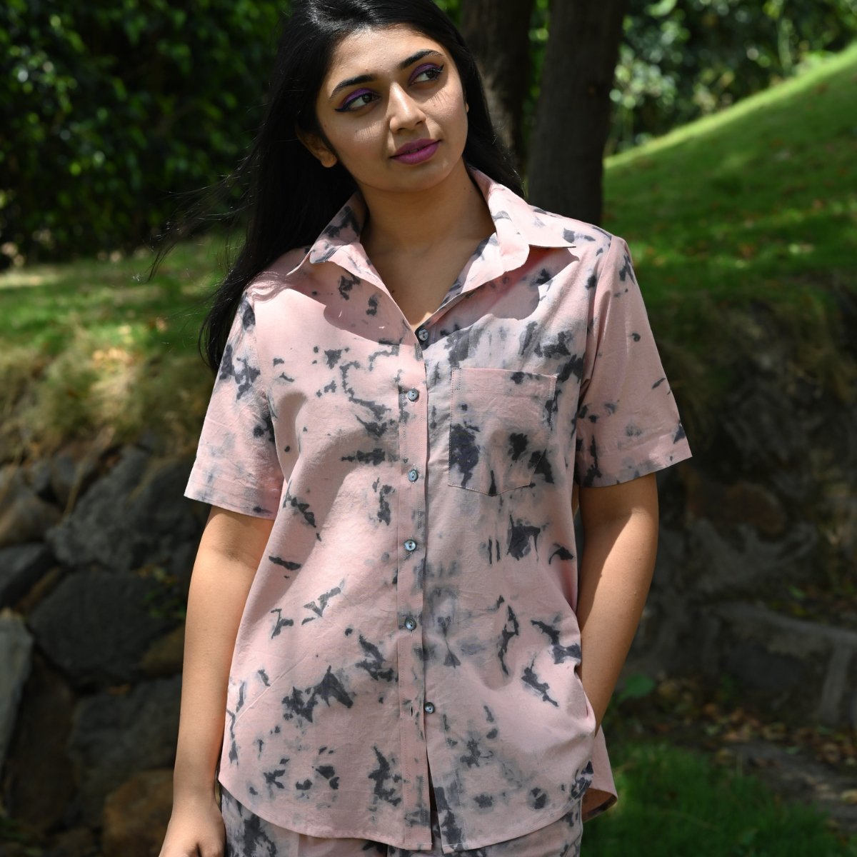 Heather Short Sleeve Pink Shirt | Verified Sustainable by Brown Living™