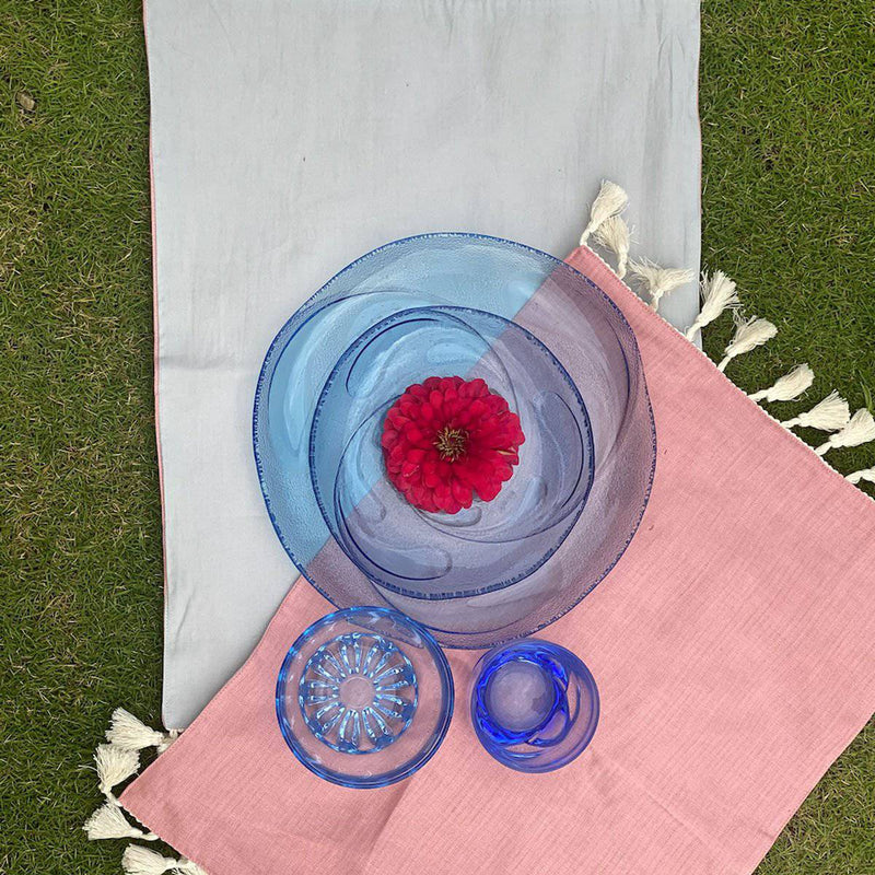 Buy Hemp and Organic Cotton Reversible Table Mats | Pink & Grey | Shop Verified Sustainable Table Linens on Brown Living™