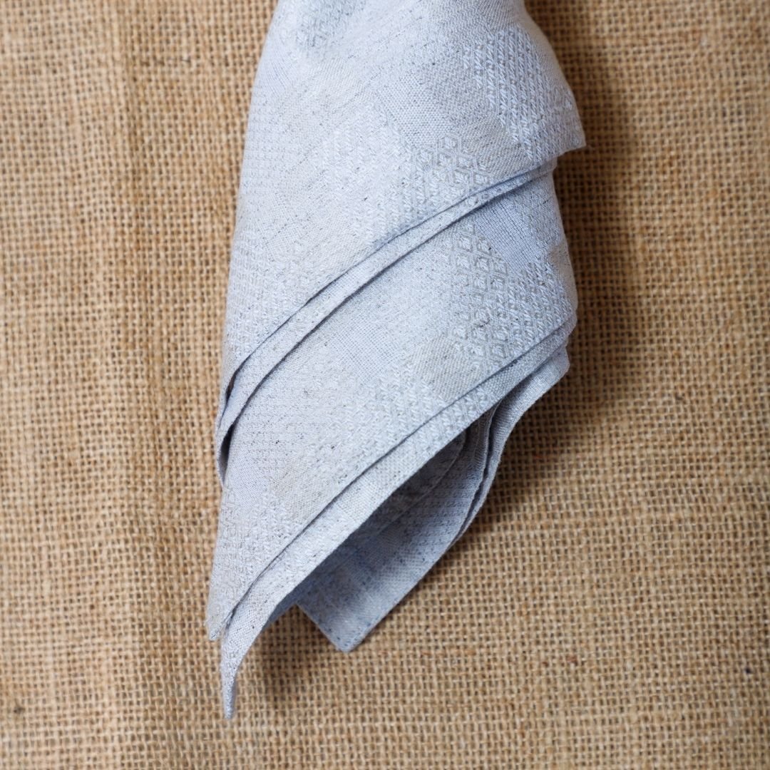 Hemp Cotton Dinner Napkins | Jacquard weave| Set of 2/4/6 – Table Linens by Pravaah India available on Brown Living™. Set of 2 . SKU: PRA034NP02. Img 4.