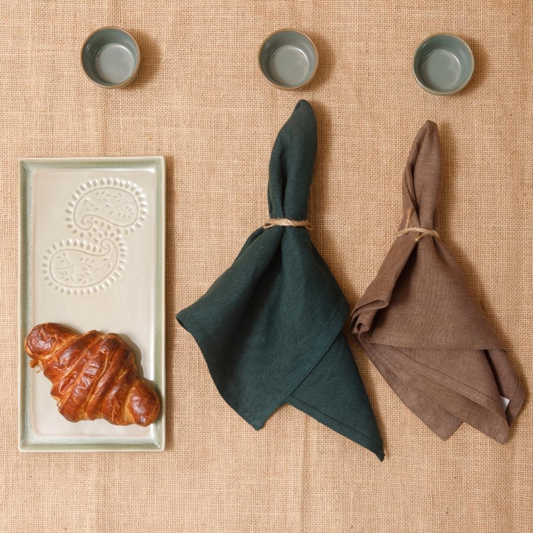 Hemp Dinner Napkins - Set of 2/4/6 - reusable table linen | Verified Sustainable by Brown Living™