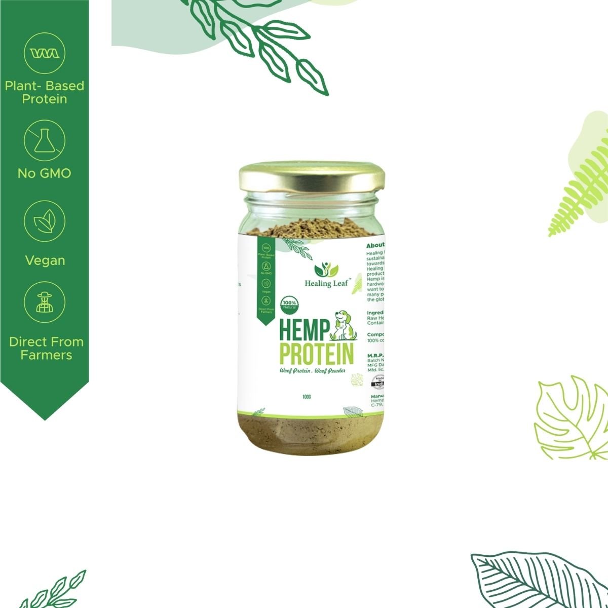 Hemp Protein Powder for Pets (100gm) | Verified Sustainable by Brown Living™