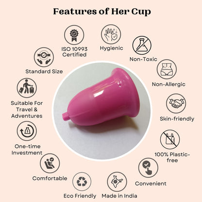 Her Cup Platinum - Menstrual Cup For Women, Regular Size - Fuschia | Verified Sustainable by Brown Living™