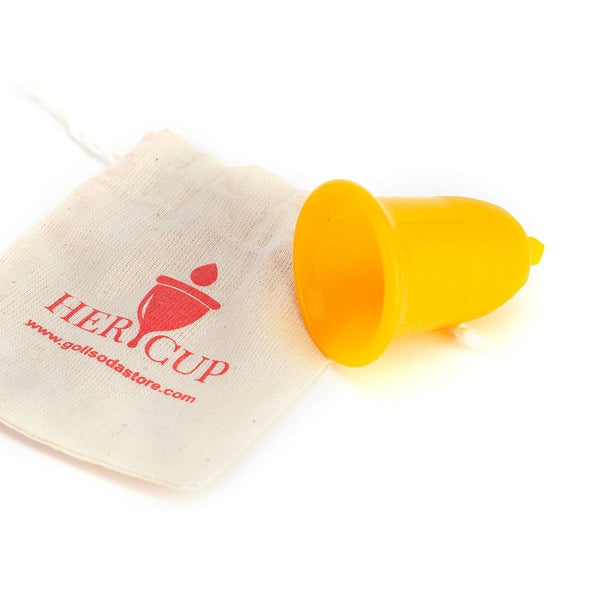 Buy Her Cup Platinum-Menstrual Cup For Women, Regular Size - Yellow | Shop Verified Sustainable Products on Brown Living