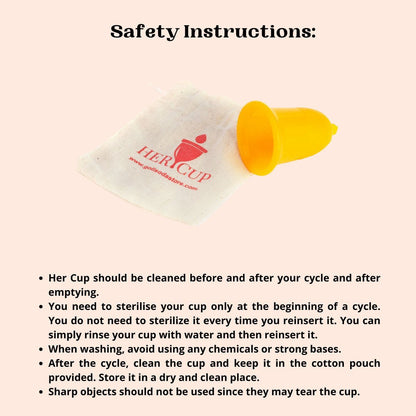 Her Cup Platinum - Menstrual Cup For Women, Regular Size - Yellow | Verified Sustainable by Brown Living™