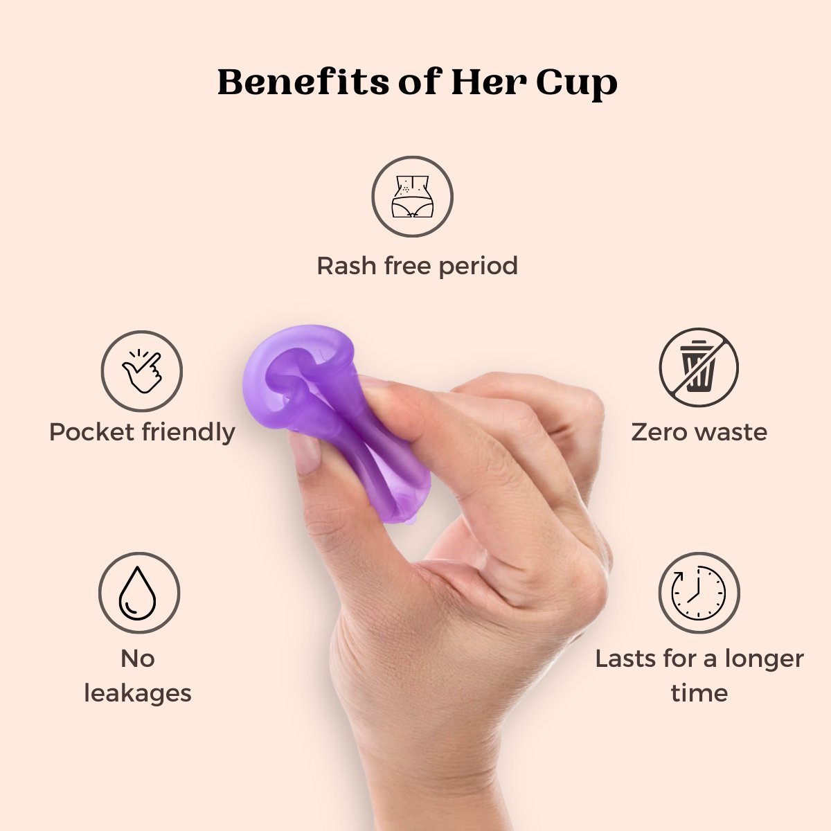 Her Cup Platinum - Menstrual Cup For Women, Regular Size - Yellow | Verified Sustainable by Brown Living™