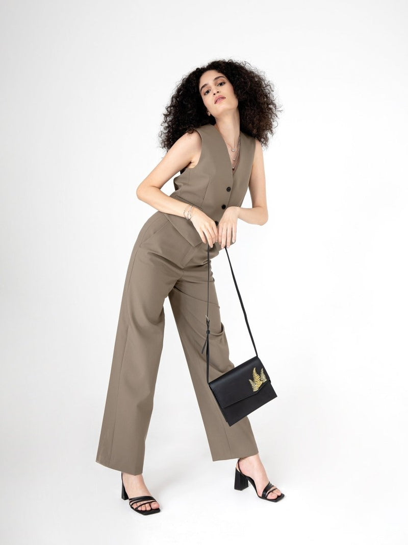 Hera- Apple Leather Handbag | Designer Satchel | Verified Sustainable Satchel Bag on Brown Living™