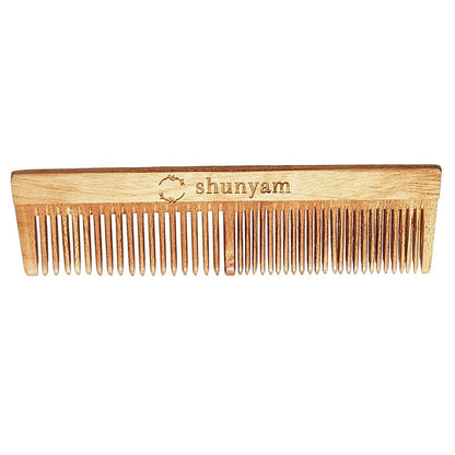 Herb oil infused Neem Comb Pack of 2 (Dual Teeth and Detangler Comb) | Verified Sustainable by Brown Living™