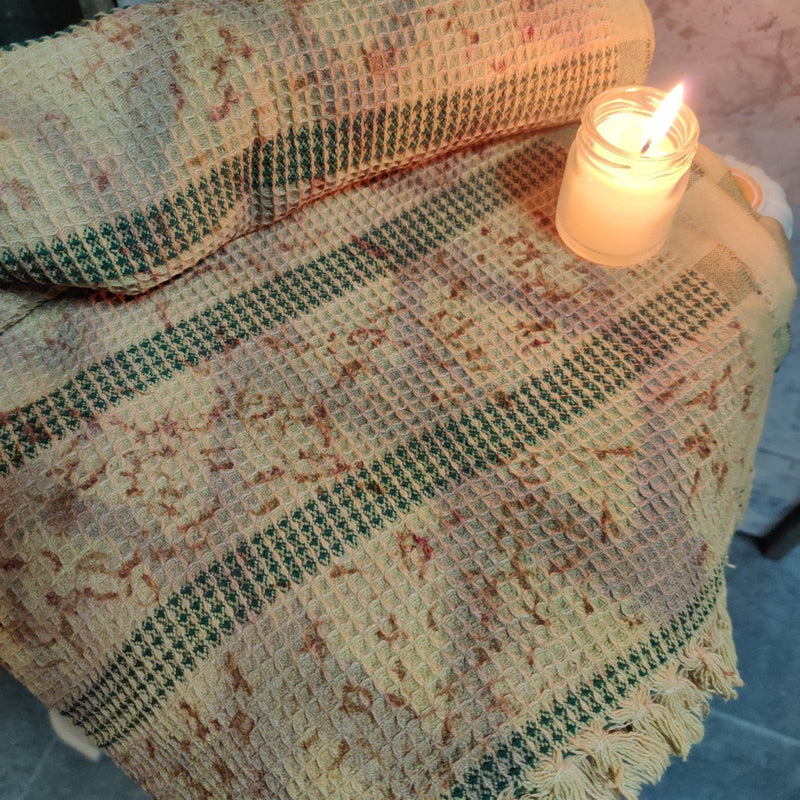 Buy Herbal Towel - 01 Purple and Yellow Ochre | Shop Verified Sustainable Products on Brown Living