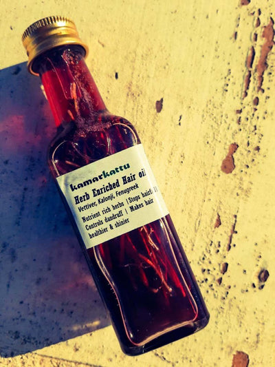 Herbs infused Hair oil - 100 ml – Hair Oil on Brown Living™. SKU: 148 - 15433 - KHO_KK. Img 1.