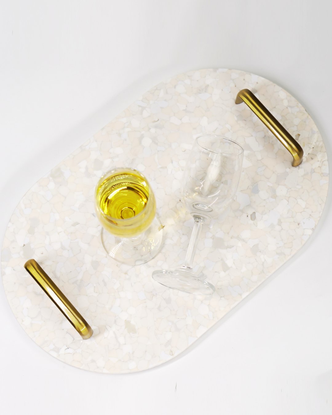 Heron Serving Tray - Recycled Marble Centerpiece | Verified Sustainable by Brown Living™