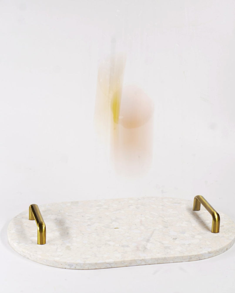 Heron Serving Tray- Recycled Marble Centerpiece | Verified Sustainable Trays & Platters on Brown Living™