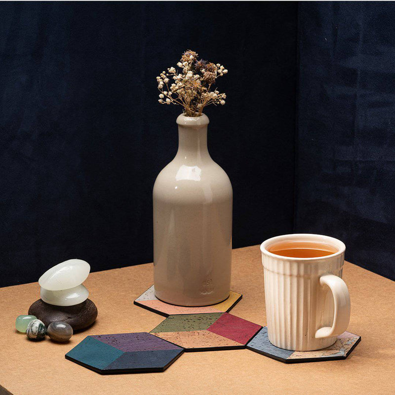 Buy Hexa Cork Coasters- Set of 4 | Shop Verified Sustainable Desk Accessories on Brown Living™