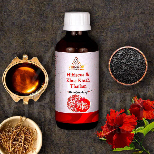 Buy Hibiscus and Khus Kesah Thailam - Anti-breakage Hair Oil - 100ml | Shop Verified Sustainable Products on Brown Living
