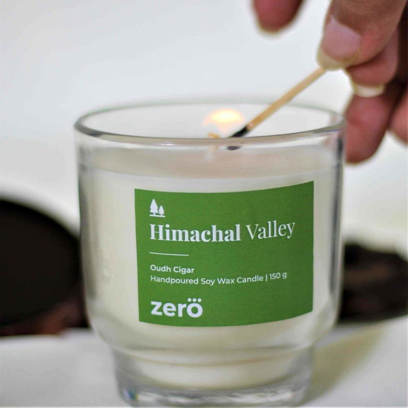 Buy Himachal Valleys | Oudh Fragrance | Soy Wax Scented Candle | 150gm | Shop Verified Sustainable Candles & Fragrances on Brown Living™