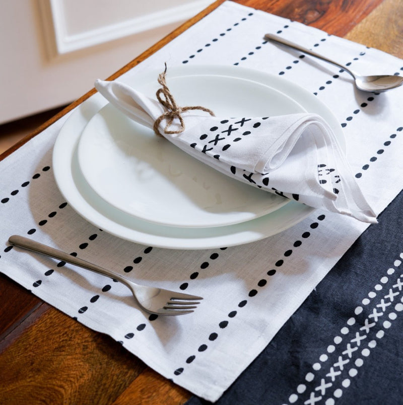 Buy Himadri Placemats | Set of 2/4/6 | Pure Hemp | 2 prints | Shop Verified Sustainable Table Linens on Brown Living™