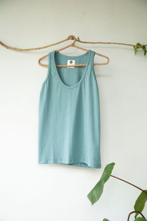 Buy Hippy Organic Cotton Tank Top (Teal) | Shop Verified Sustainable Womens Top on Brown Living™