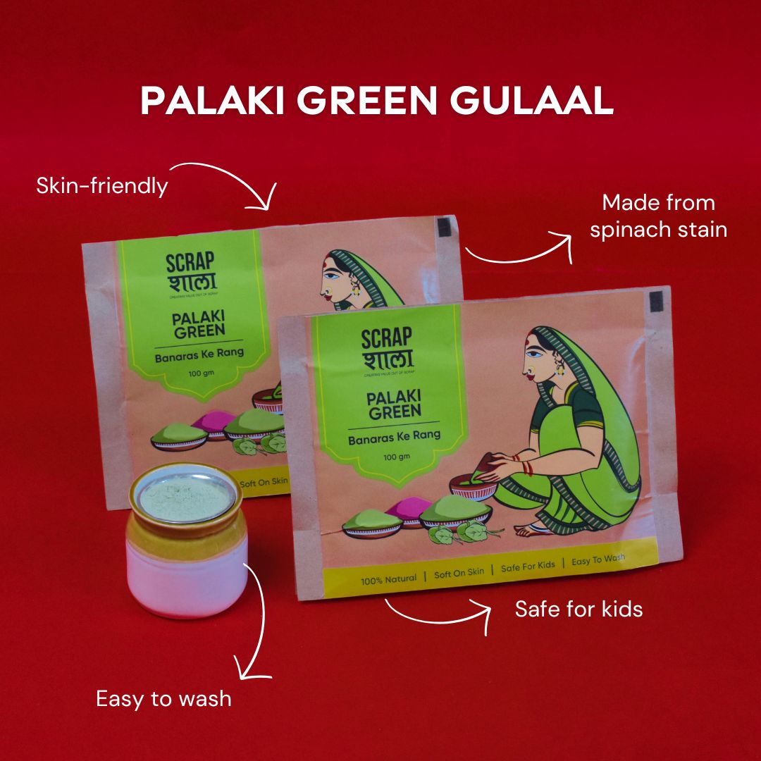 Holi Milan Box | Four Packs of Natural Gulaal | Safe for Kids | Handmade in Banaras | Verified Sustainable by Brown Living™