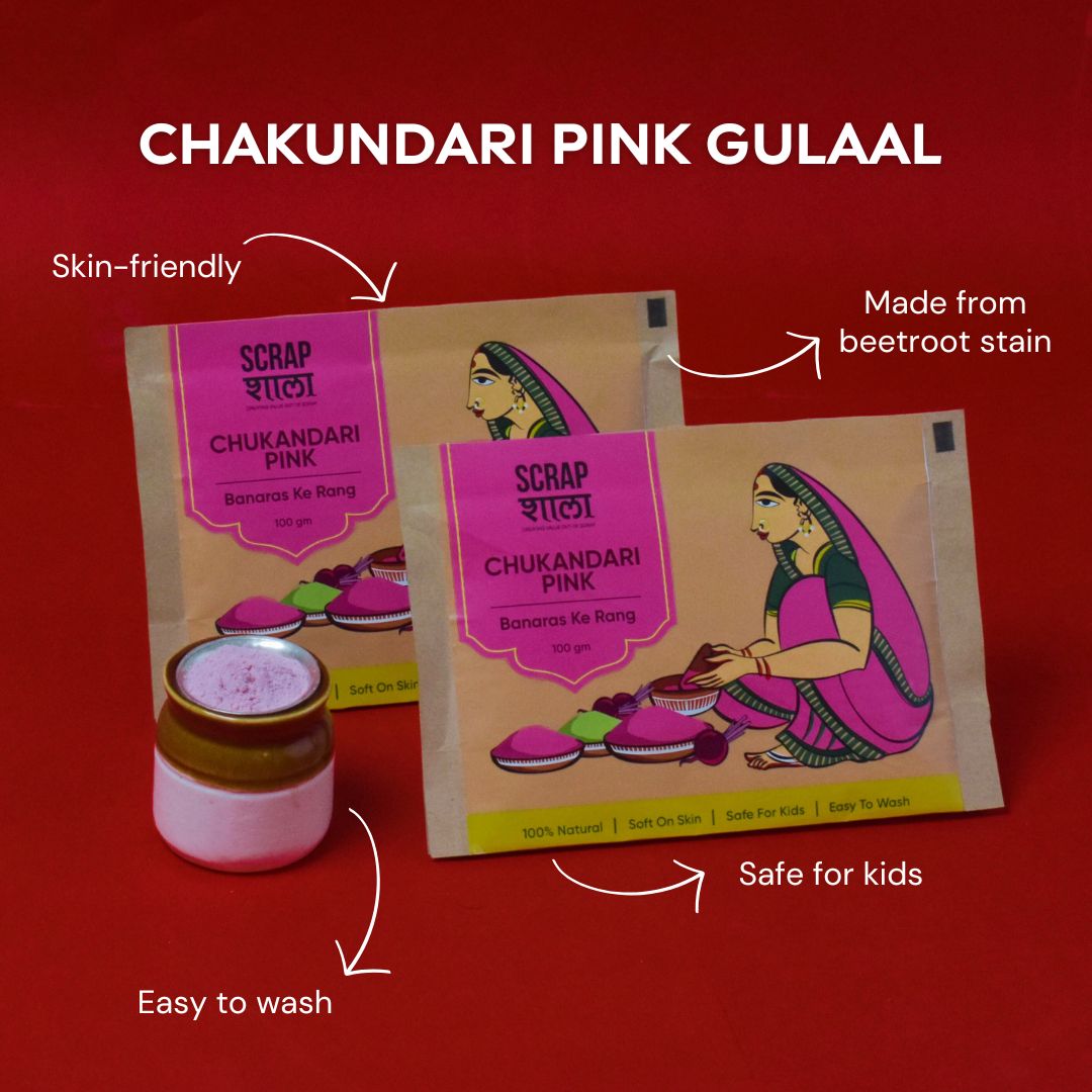 Holi Milan Box | Four Packs of Natural Gulaal | Safe for Kids | Handmade in Banaras | Verified Sustainable by Brown Living™