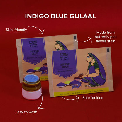 Holi Milan Box | Four Packs of Natural Gulaal | Safe for Kids | Handmade in Banaras | Verified Sustainable by Brown Living™