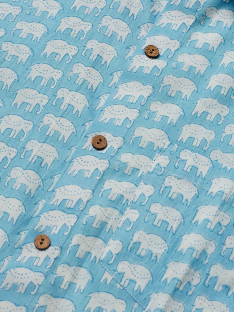 Buy Holiday Elephant Printed Shirt | Shop Verified Sustainable Mens Shirt on Brown Living™