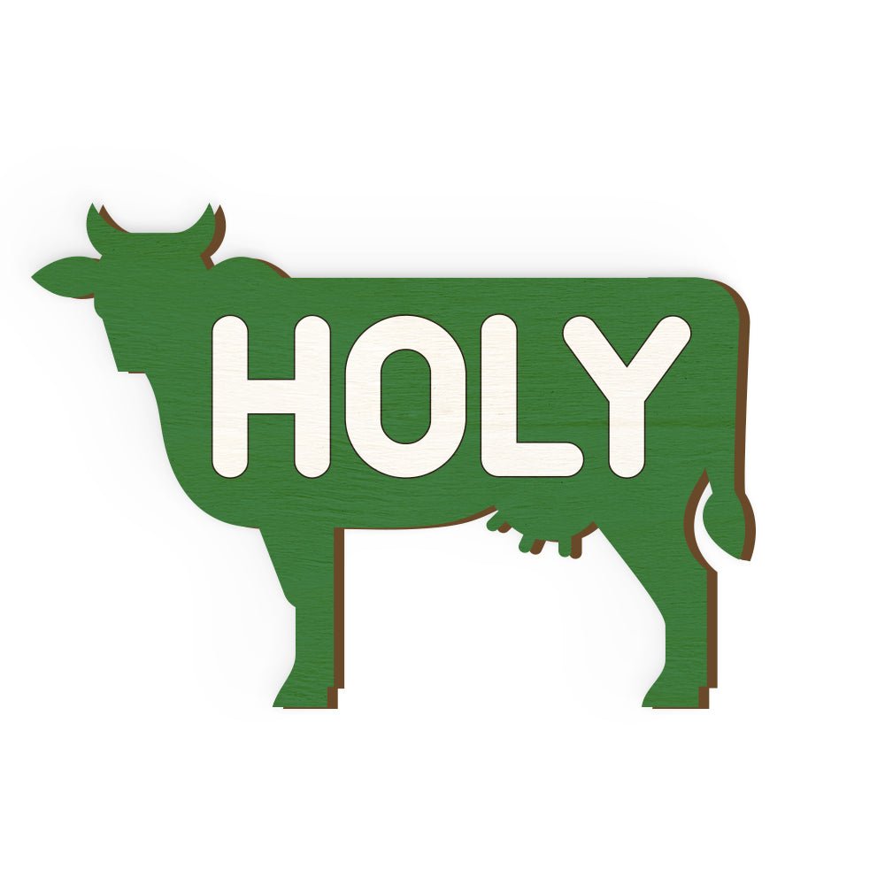 Holy Cow Hand Painted Wooden Magnet | Verified Sustainable by Brown Living™