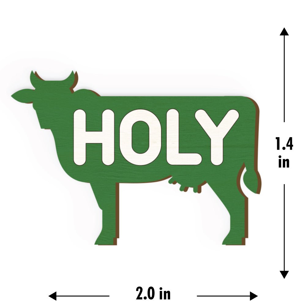 Holy Cow Hand Painted Wooden Magnet | Verified Sustainable by Brown Living™