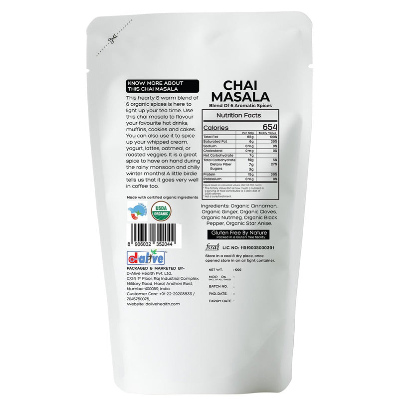 Buy Honestly Organic Chai Masala - 100g | Shop Verified Sustainable Products on Brown Living