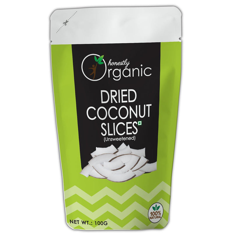 Buy Honestly Organic Dried Coconut Slices - 100g | Shop Verified Sustainable Products on Brown Living