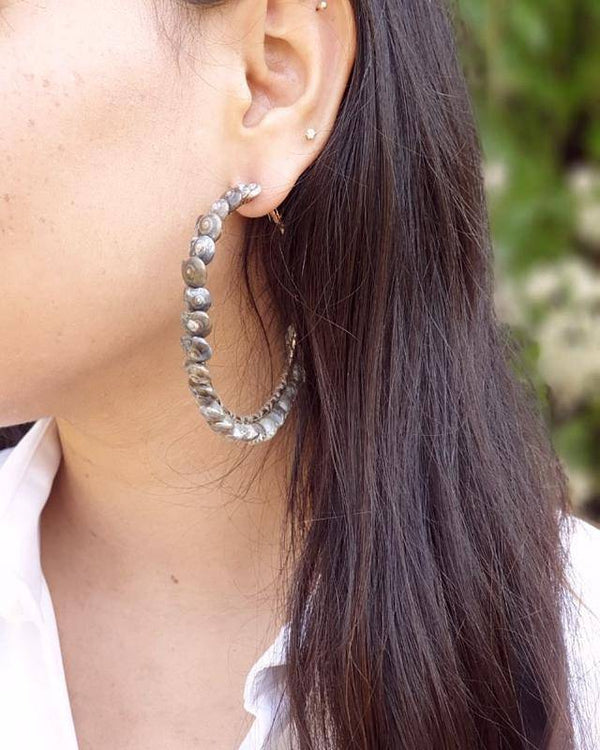 Buy Hoop Charcoal Earring | Shop Verified Sustainable Womens Earrings on Brown Living™