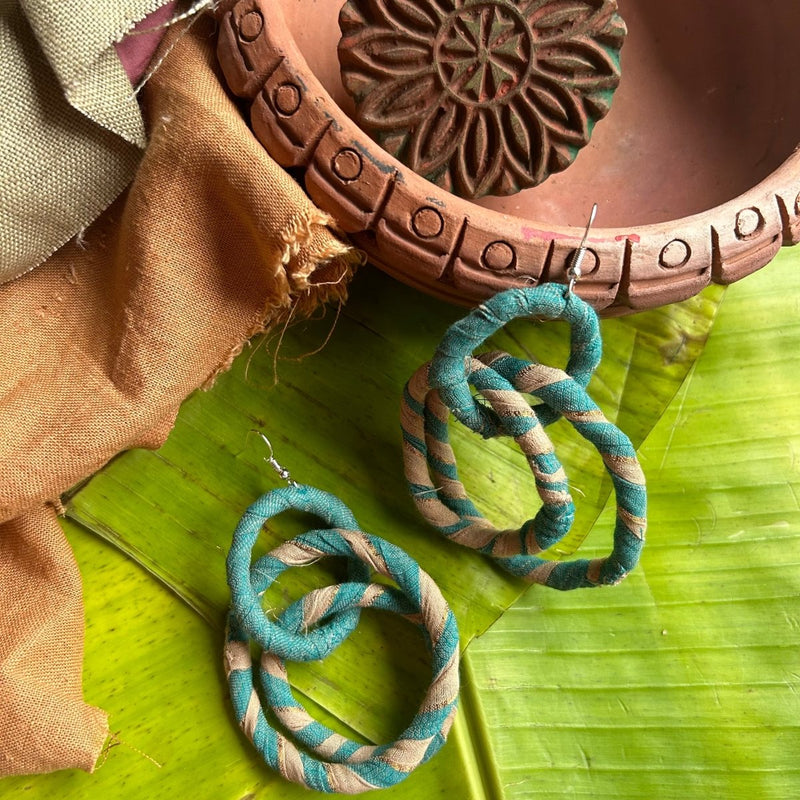 Buy Hoops - Upcycled Fabric Earrings | Handcrafted by Artisans | Shop Verified Sustainable Womens earrings on Brown Living™
