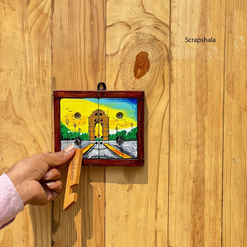 Buy I Love India Geet Keyholder | Upcycled | Audio tapes | Delhi Souvenir | Shop Verified Sustainable Wall Decor on Brown Living™
