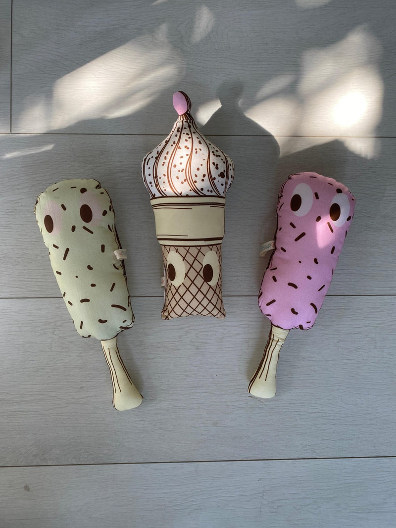 Ice Cream- Medium Size Cotton Shape Cushions | Verified Sustainable Soft Toy on Brown Living™