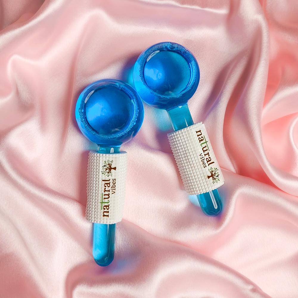 Ice Globes Facial Tool with FREE Gold Beauty Elixir Oil & Vitamin C Serum – Face Oil by Natural Vibes available on Brown Living™. . SKU: 063 - 11075 - NV_ice_globes_oil_serum. Img 4.