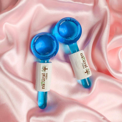 Ice Globes Facial Tool with FREE Gold Beauty Elixir Oil & Vitamin C Serum – Face Oil by Natural Vibes available on Brown Living™. . SKU: 063 - 11075 - NV_ice_globes_oil_serum. Img 4.
