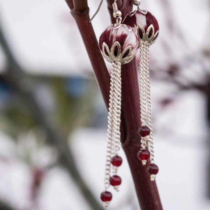 Buy Ikat Beads Necklace - Maroon | Shop Verified Sustainable Womens Necklaces on Brown Living™