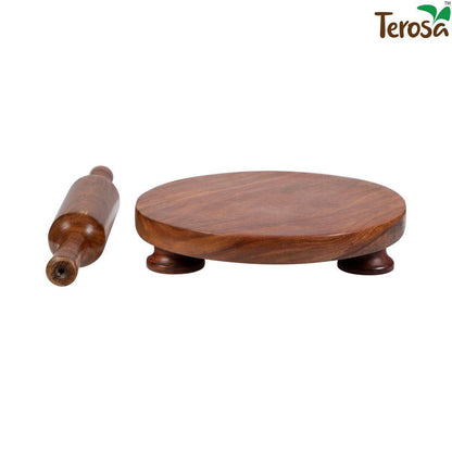 Indian Rosewood or Sheesham Chakla Belan/Rolling Board & Pin Set | Verified Sustainable by Brown Living™