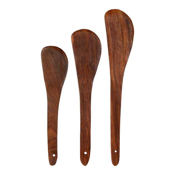 Buy Indian Rosewood or Sheesham Spatula or Half Palta Set II of 3 - Wooden | Shop Verified Sustainable Cookware on Brown Living™