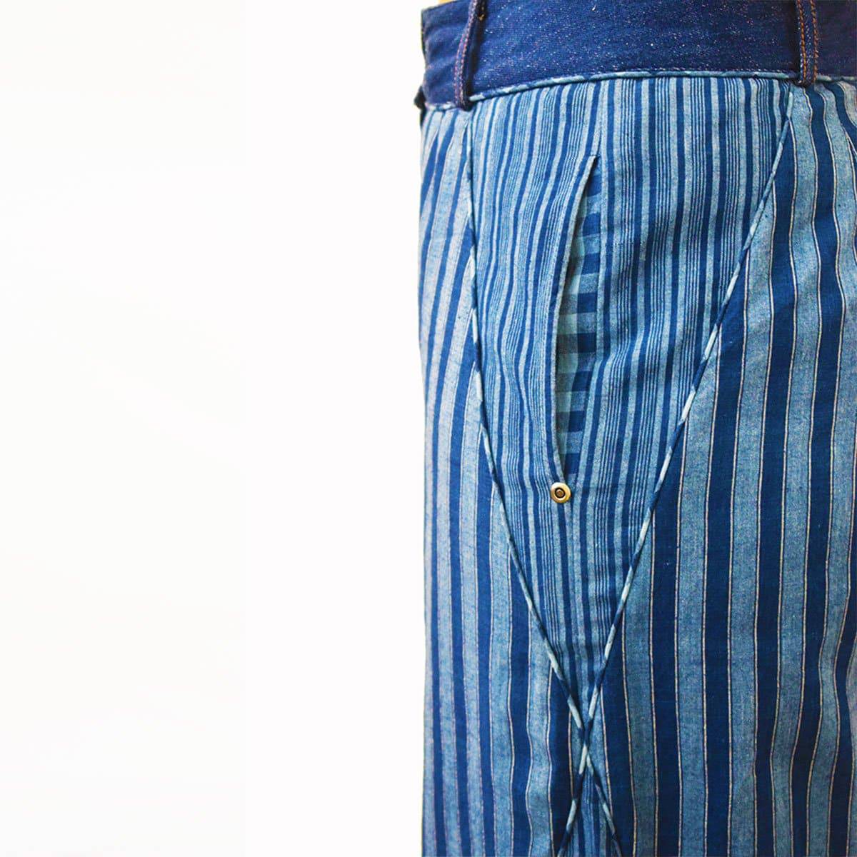 Indigo Handloom Culottes – Womens Pants by Sonica Sarna available on Brown Living™. XS . SKU: 274 - 14238 - SSD - 149. Img 2.