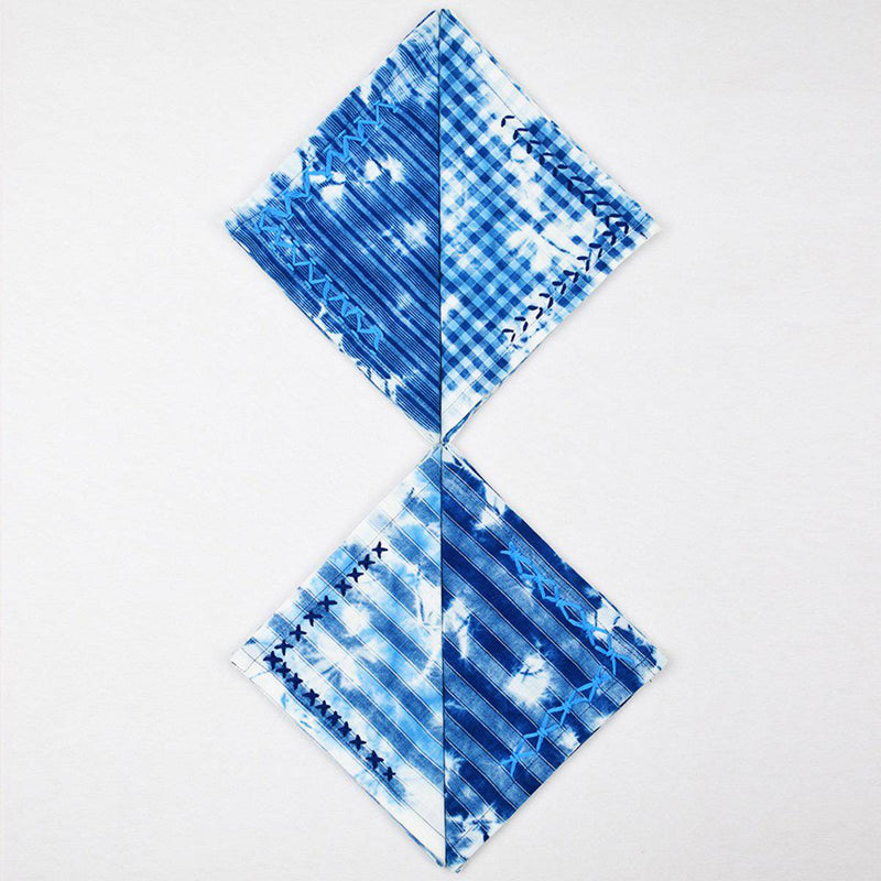 Buy Indigo Tie Dye Embroidered Napkins | Shop Verified Sustainable Table Linens on Brown Living™