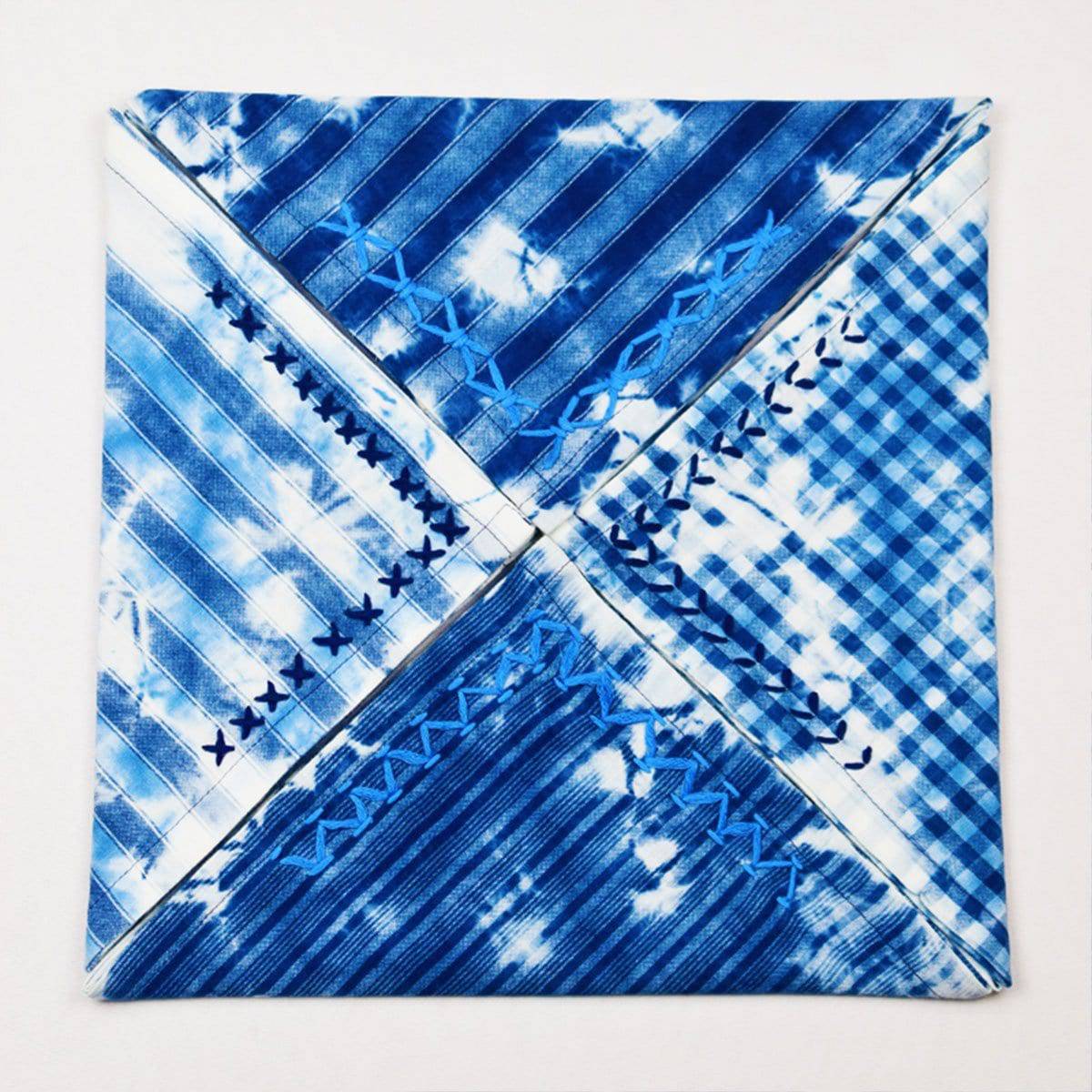 Indigo Tie Dye Embroidered Napkins – Table Linens by Sonica Sarna available on Brown Living™. Set of 2 . SKU: 274 - 14202 - SSD - 210 - A. Img 4.