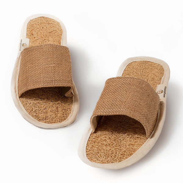 Buy Indoor slippers – Banana Loofah Open Toe Slidder | Shop Verified Sustainable Products on Brown Living