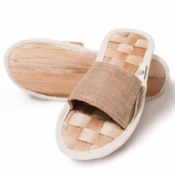 Buy Indoor slippers - Banana Waffle | Open toe Sliders | Shop Verified Sustainable Products on Brown Living