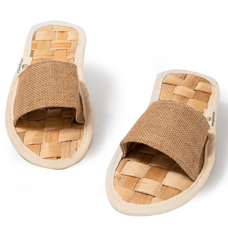 Buy Indoor slippers - Banana Waffle | Open toe Sliders | Shop Verified Sustainable Products on Brown Living