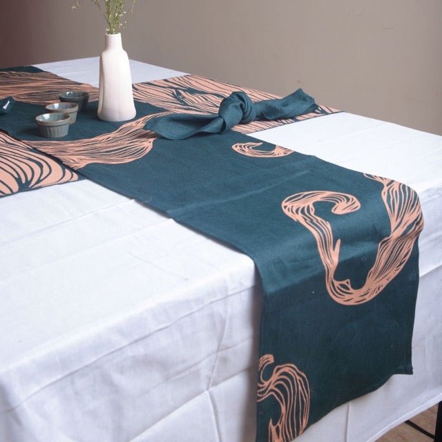 Iraja Table Linen Set | Pure Hemp | Sustainable Table Runner | Verified Sustainable by Brown Living™