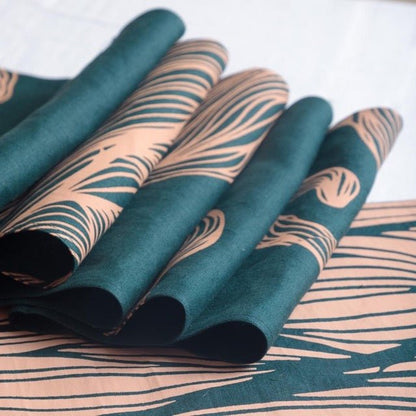 Iraja Table Linen Set | Pure Hemp | Sustainable Table Runner | Verified Sustainable by Brown Living™