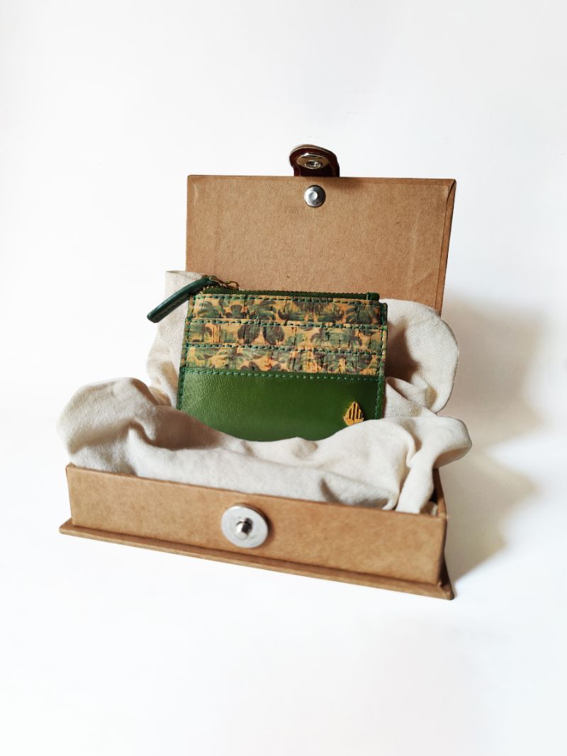 Buy Iris- Cactus Leather & Cork Cardholder (Green) | Shop Verified Sustainable Wallet on Brown Living™